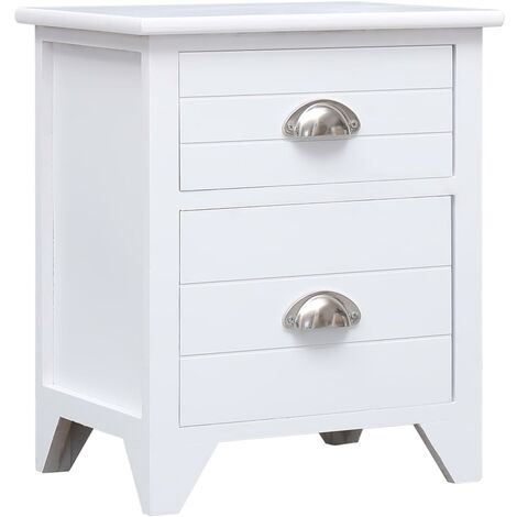 vidaXL Comodino Bianco 38x28x45 cm in Legno di Paulownia