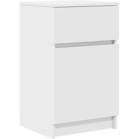 vidaXL Comodino Bianco 39x35x65 cm in Legno Multistrato