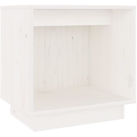 vidaXL Comodino Bianco 40x30x40 cm in Legno Massello di Pino