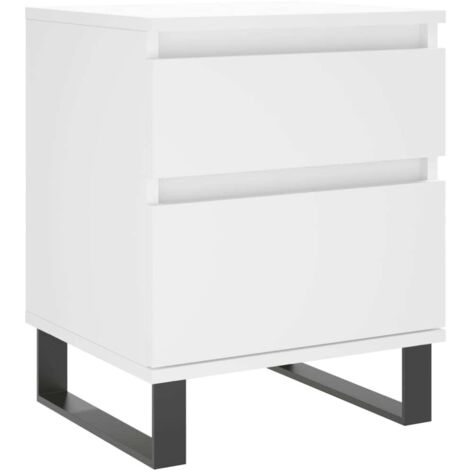 vidaXL Comodino Bianco 40x35x50 cm in Legno Multistrato