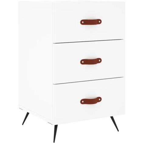 vidaXL Comodino Bianco 40x40x66 cm in Legno Multistrato