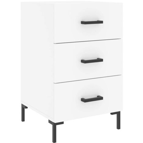 vidaXL Comodino Bianco 40x40x66 cm in Legno Multistrato
