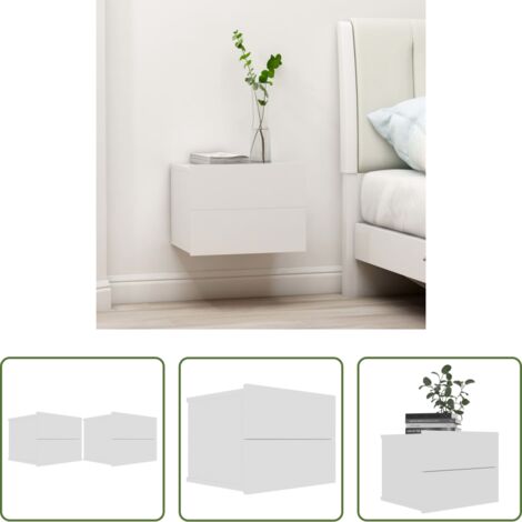 vidaXL Comodino bianco -  Comodini 2 pz Bianchi 40x30x30 cm in Legno Multistrato