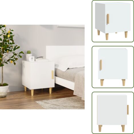 - vidaXL Comodino Bianco in Legno Multistrato -