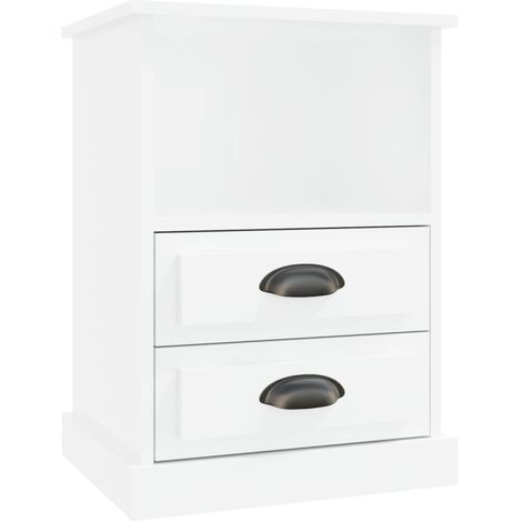 vidaXL Comodino Bianco Lucido 43x36x60 cm