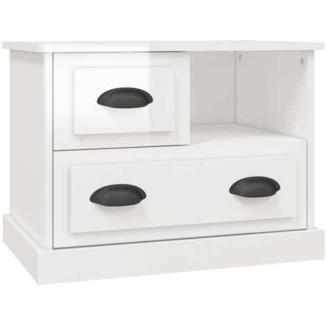 vidaXL Comodino Bianco Lucido 60x39x45 cm