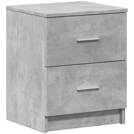 vidaXL Comodino con 2 Cassetti Grigio Cemento 40x36x50 cm