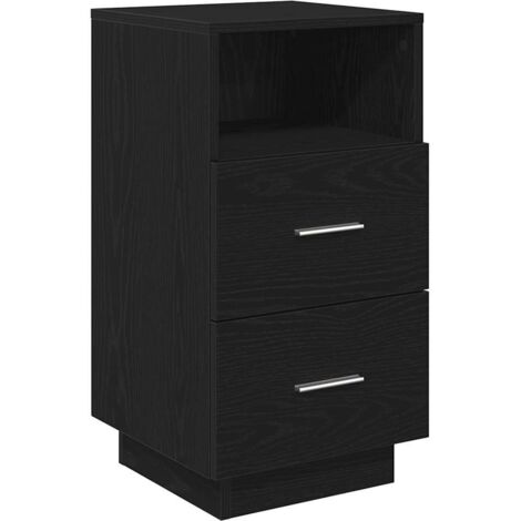 vidaXL Comodino con 2 Cassetti Nero 36x36x68 cm