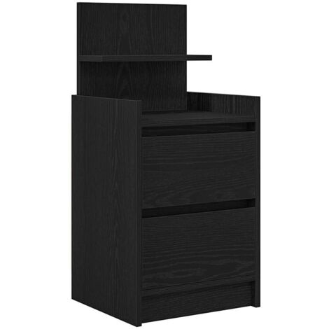 vidaXL Comodino con 2 Cassetti Nero 38x34x80 cm