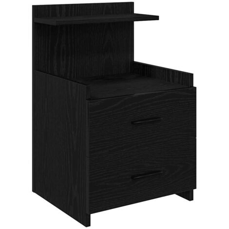 vidaXL Comodino con 2 cassetti Nero 40x36,5x62 cm