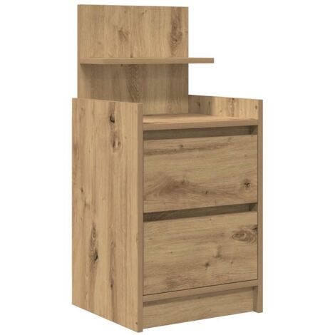 vidaXL Comodino con 2 Cassetti Rovere Artigianale 38x34x80 cm