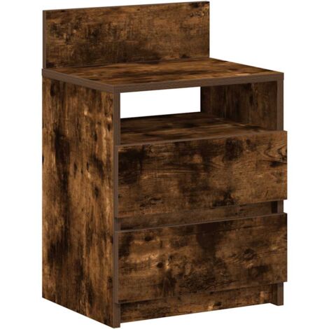 vidaXL Comodino con 2 Cassetti Rovere Fumo 40x33x60 cm