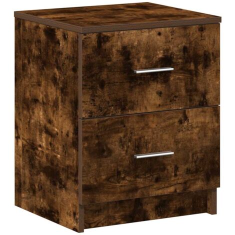 vidaXL Comodino con 2 Cassetti Rovere Fumo 40x36x50 cm