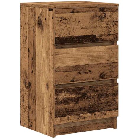 vidaXL Comodino con 3 Cassetti Legno Antico 39x35x65 cm