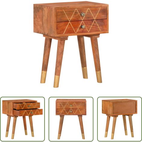 vidaXL Comodino con cassetti -  Comodino 40x30x58 cm in Legno Massello di Mango