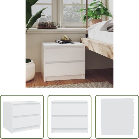 vidaXL Comodino con cassetti -  Comodino Bianco 50x39x43,5 cm in Legno Multistrato