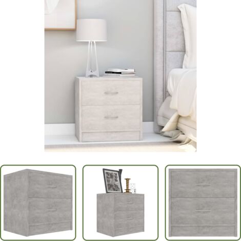 vidaXL Comodino con cassetti -  Comodino Grigio Cemento 40x30x40 cm in Legno Multistrato