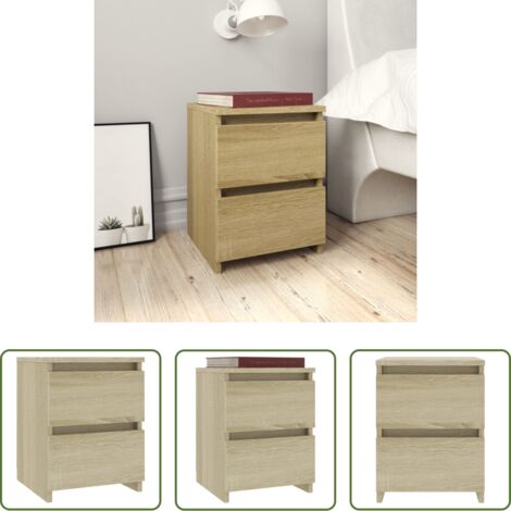 vidaXL Comodino con cassetti -  Comodino Rovere Sonoma 30x30x40 cm in Legno Multistrato