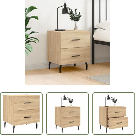 vidaXL Comodino con cassetti -  Comodino Rovere Sonoma 40x35x47,5 cm in Legno Multistrato