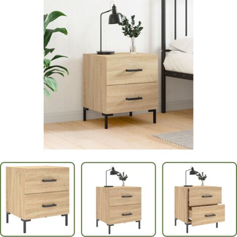 vidaXL Comodino con cassetti -  Comodino Rovere Sonoma 40x35x47,5 cm in Legno Multistrato