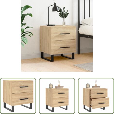 vidaXL Comodino con cassetti -  Comodino Rovere Sonoma 40x35x47,5 cm in Legno Multistrato