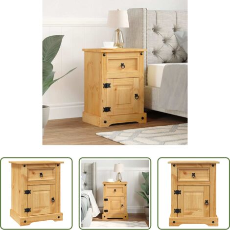 vidaXL Comodino con cassetto -  Comodino in Legno di Pino Messicano Corona Range 53x39x66 cm
