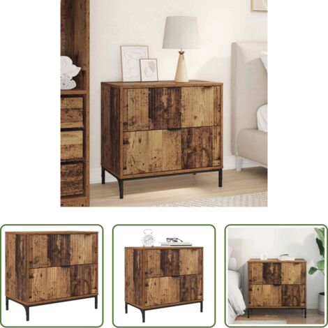 vidaXL Comodino con cassetto -  Comodino Legno vecchio 63.5 x 36 x 61 cm Legno multistrato