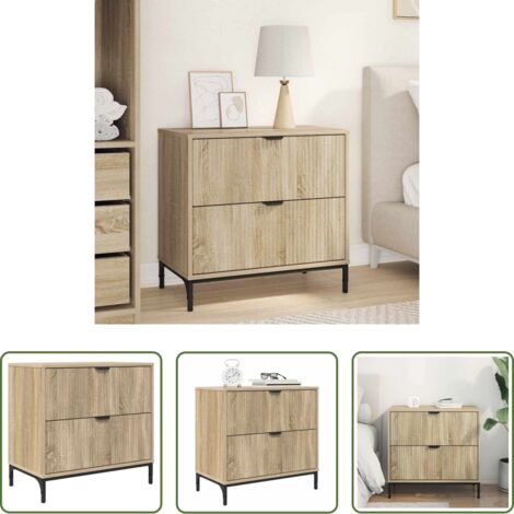 vidaXL Comodino con cassetto -  Comodino rovere sonoma 63.5 x 36 x 61 cm Legno multistrato