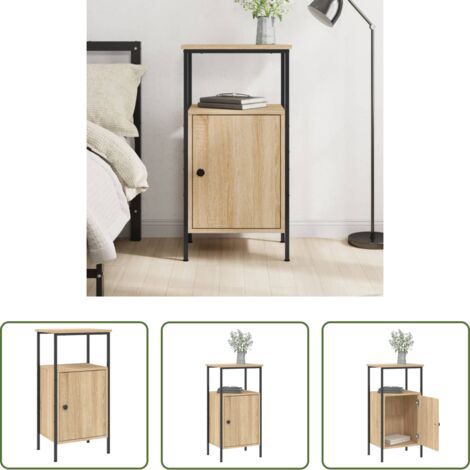 vidaXL Comodino con piedini regolabili -  Comodino Rovere Sonoma 41x31x80 cm in Legno Multistrato