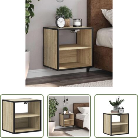 vidaXL Comodino con ripiani -  Comodino a Muro Rovere Sonoma 40x31x39,5 cm