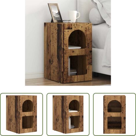 vidaXL Comodino con ripiani -  Comodino Legno vecchio 29,5 x 33,5 x 50 cm Legno multistrato