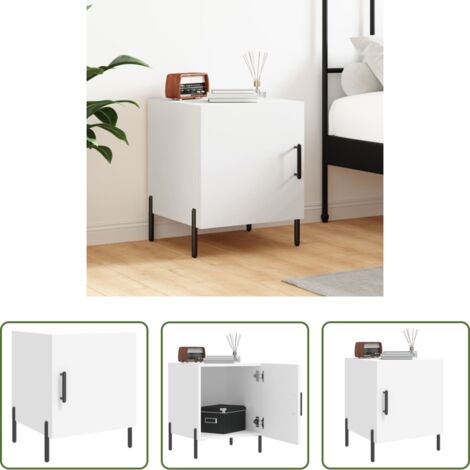 vidaXL Comodino con scomparto - Comodino Bianco 40x40x50 cm in Legno Multistrato