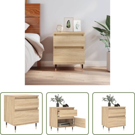 vidaXL Comodino con scomparto -  Comodino Rovere Sonoma 40x35x50 cm in Legno Multistrato