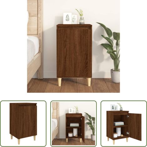 vidaXL Comodino con vani -  Comodino Rovere Marrone 40x35x70 cm in Legno Multistrato
