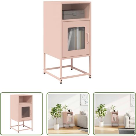 vidaXL Comodino da bagno -  Comodino Rosa 36x39x78 cm in Acciaio Laminato a Freddo