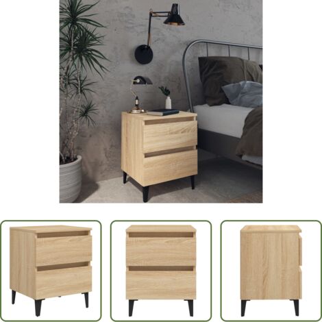 vidaXL Comodino da camera da letto -  Comodino Rovere Sonoma 40x35x50 cm in Legno Multistrato