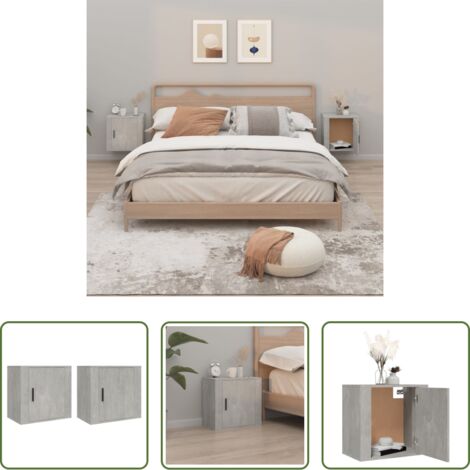 vidaXL Comodino da parete in legno -  Comodini a Muro 2 pz Bianchi 50x30x47 cm