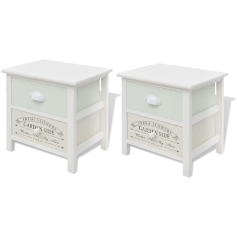 vidaXL Comodino Francese Set 2 pz in Legno
