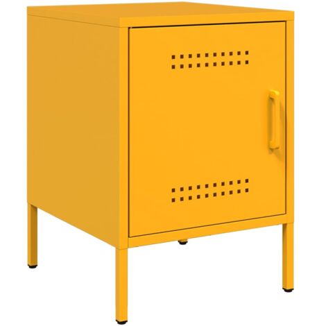 vidaXL Comodino Giallo Senape 36x39x50,5 cm in Acciaio