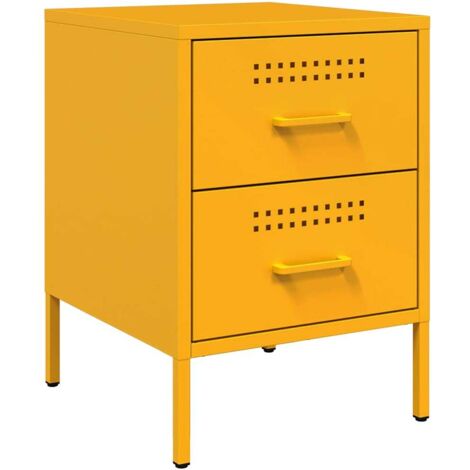 vidaXL Comodino Giallo Senape 36x39x50,5 cm in Acciaio