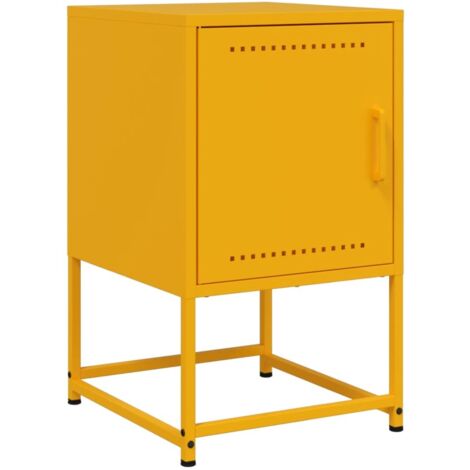 vidaXL Comodino Giallo Senape 36x39x60,5 cm in Acciaio