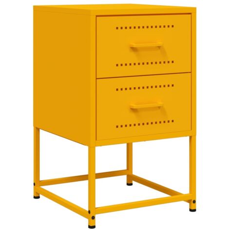 vidaXL Comodino Giallo Senape 36x39x60,5 cm in Acciaio