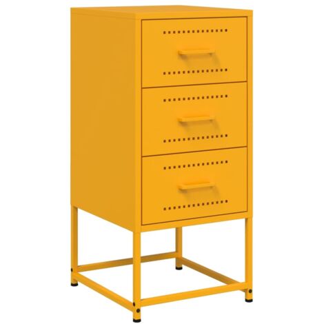 vidaXL Comodino Giallo Senape 36x39x78 cm in Acciaio