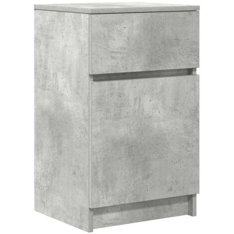 vidaXL Comodino Grigio Cemento 39x35x65 cm in Legno Multistrato