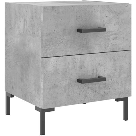vidaXL Comodino Grigio Cemento 40x35x47,5 cm in Legno Multistrato