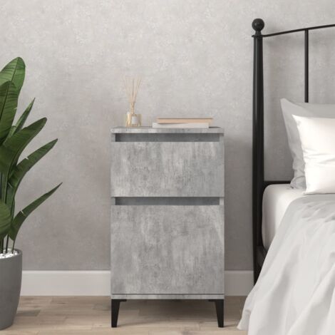 vidaXL Comodino Grigio Cemento 40x35x70 cm