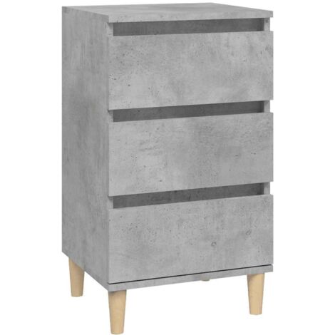 vidaXL Comodino Grigio Cemento 40x35x70 cm in Legno Multistrato