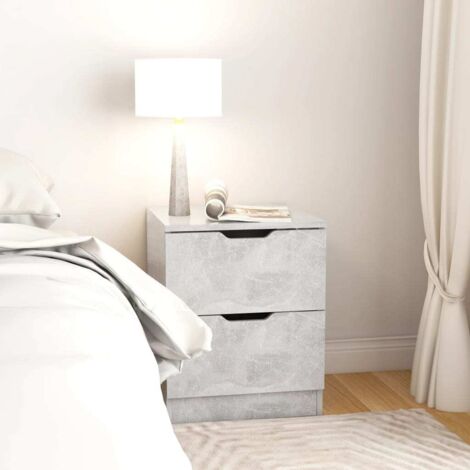 vidaXL Comodino Grigio Cemento 40x40x50 cm in Legno Multistrato