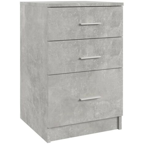vidaXL Comodino Grigio Cemento 40x40x63 cm in Legno Multistrato