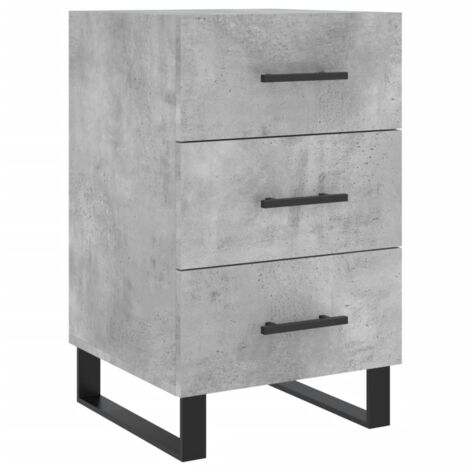 vidaXL Comodino Grigio Cemento 40x40x66 cm in Legno Multistrato